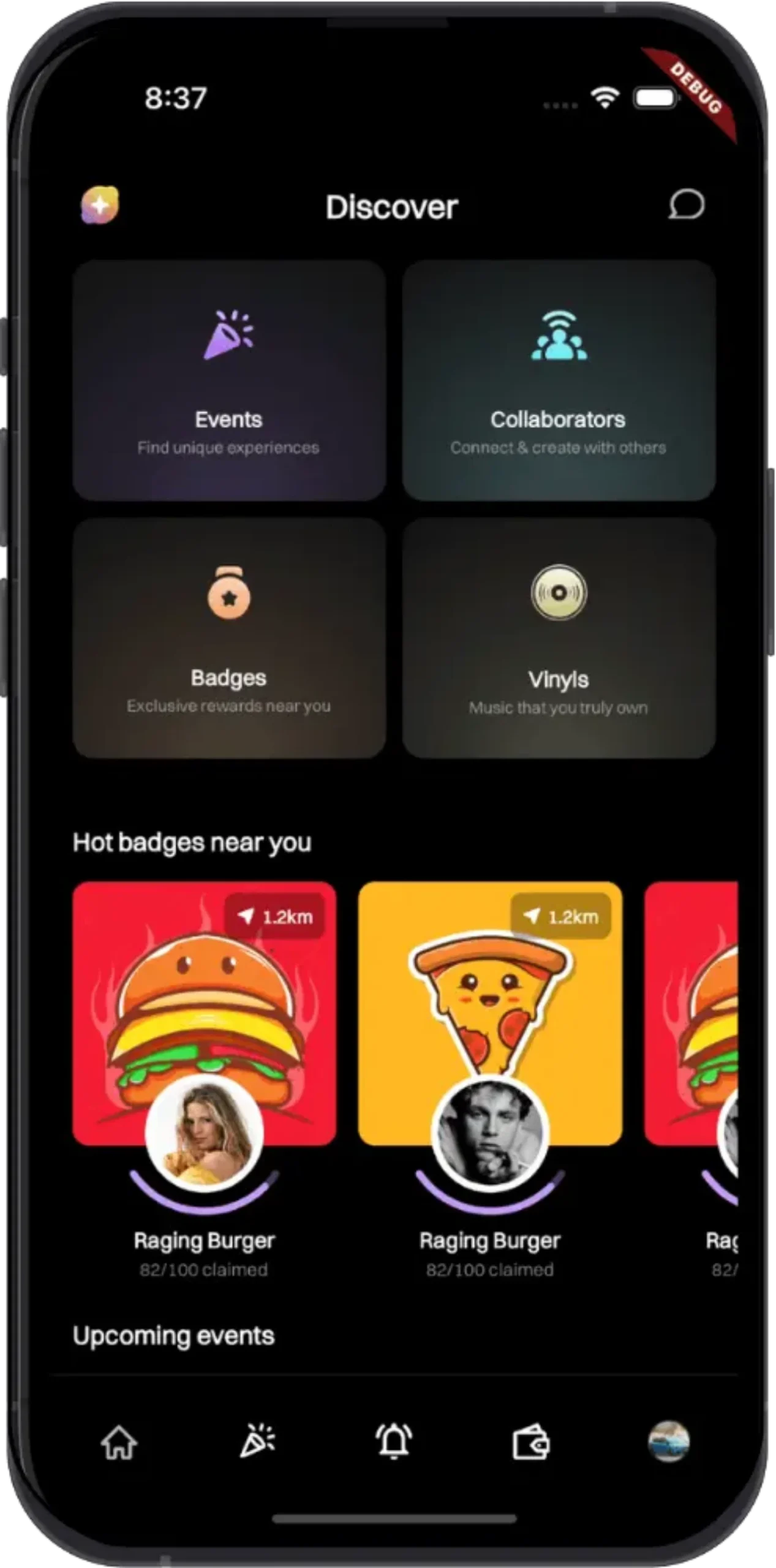 Lemonade event and community experience screen