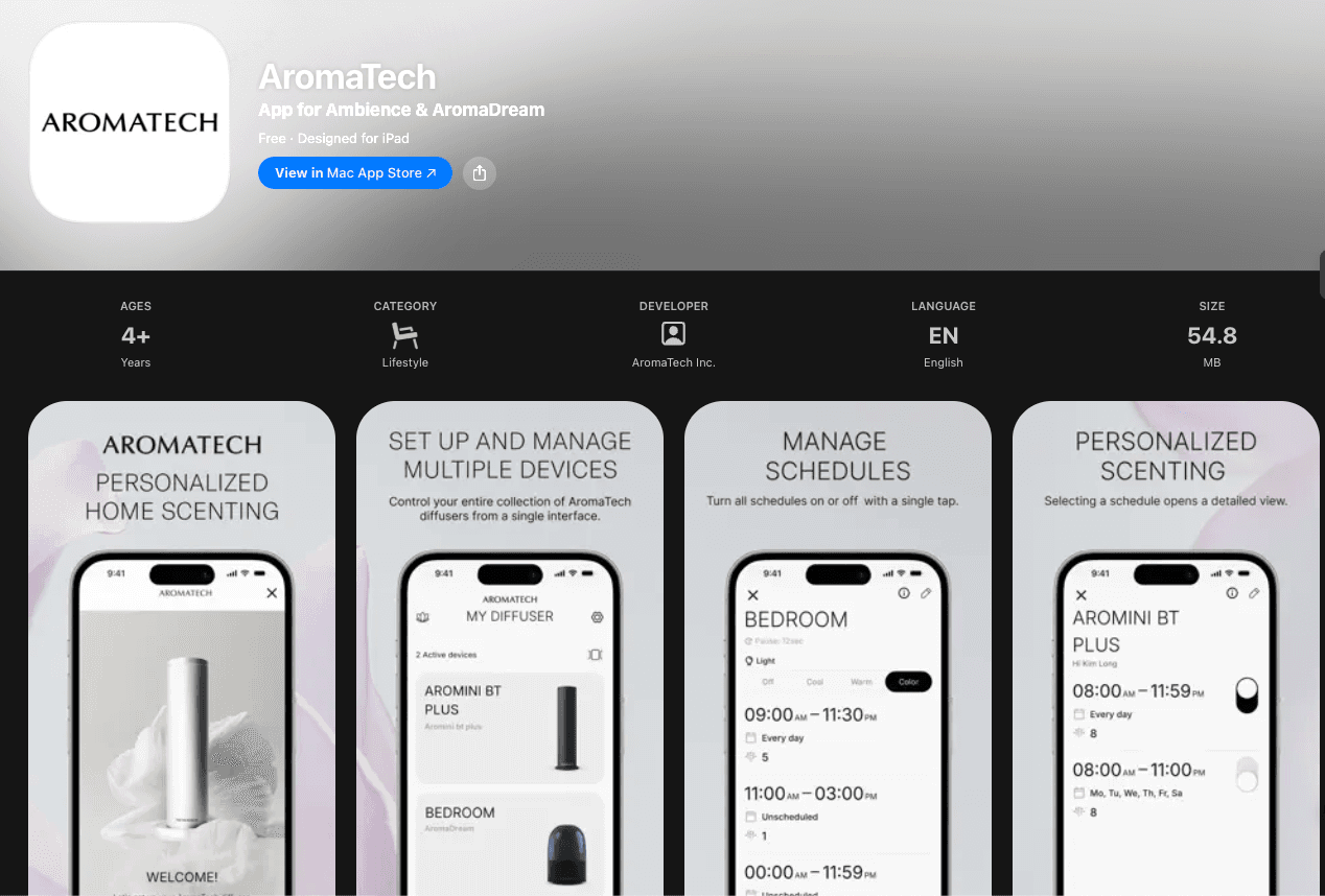 Inhalio digital scent platform interface