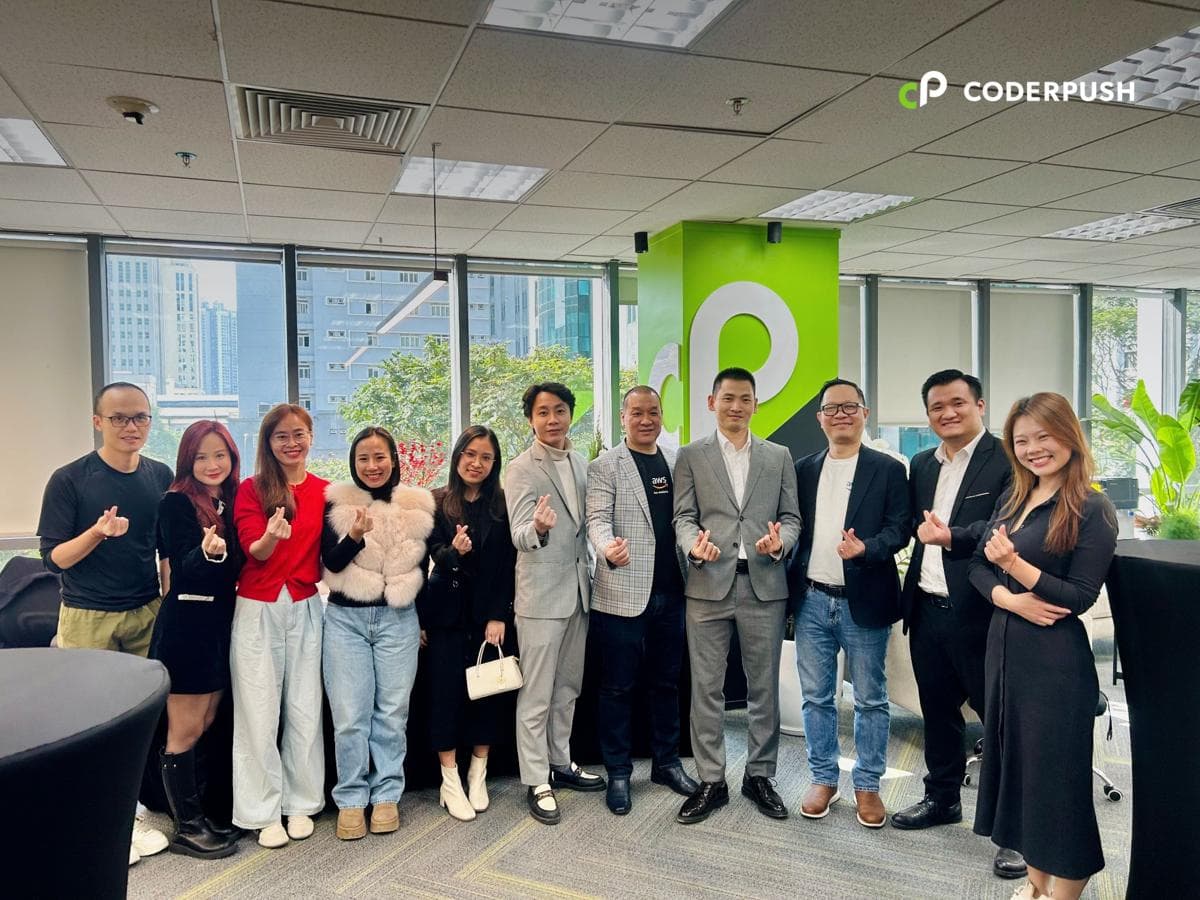 CoderPush team at the new Hanoi office opening