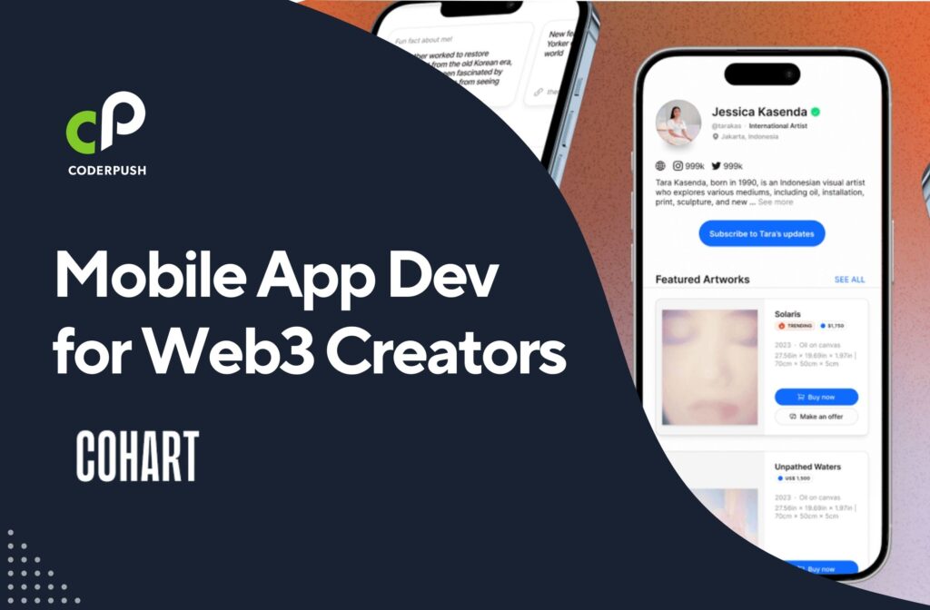 CoderPush mobile app development company using Flutter, AWS, and blockchain